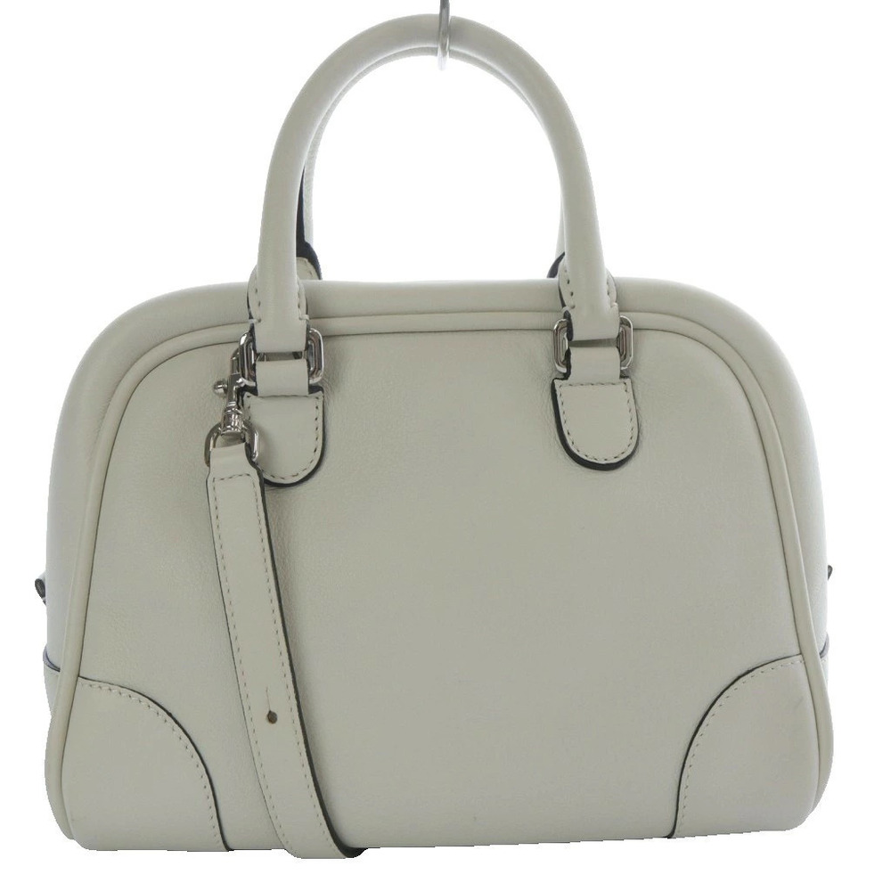 Loewe Amazona Leather Handbag Shoulder Bag Crossbody White